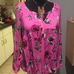 Old Navy Boho Floral Pink Top (XL)